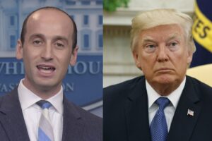 Trump, Miller Caught on Tape in Fiery Exchange in Lead Up to State of the Union